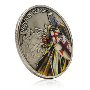 Antike versilberte Tempelritter-Gedenkmünze Christian Crusaders Home Decorative Metal Challenge Coin - Product Image 5
