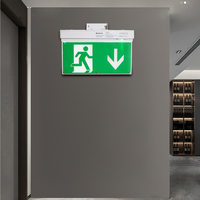 Signalisation de sortie de secours LED, vente en gros d'usine, signalisation de sortie de secours LED murale, passage, signalisation de sortie de secours LED 5 en 1