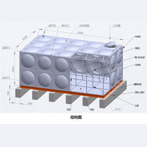 Réservoir d'eau carré en acier inoxydable SS304 personnalisé, assemblé par soudage/visage, pour le stockage d'eau - Product Image 4