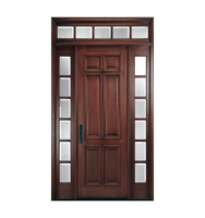 Porte d'entrée de maison et de restaurant au design moderne Ace, avec alarme à capteur, en marbre blanc et bois