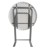 Haute qualité blanc pp plastique cadre métallique salle à manger restaurant camping table pliable empilable table pliante extérieure