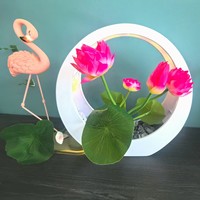 Petits bonsaïs artificiels multi-couleurs en forme de lotus, plantes en pot, pour Noël, Thanksgiving, Pâques, écologiques et légers