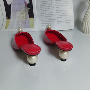 Eleganti Mules in Pelle Rosse con Tacco a Spillo e Punta Affusolata, Misura Grande 43, con Perle, Sandali e Scarpe con Tacco Alto da Donna - Product Image 4