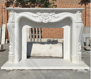 UnionStone - Marco de Chimenea de Mármol Blanco Rococó de Lujo con Tallado de Conchas y Acanthus, Repisa Tallada a Mano en Piedra Natural para Villa - Product Image 6