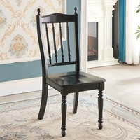 Chaise de salle à manger en bois massif de style rétro américain, stable et durable, à quatre poteaux, pour villa, hôtel et usage domestique
