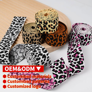 Pita Elastis Rajut Motif Leopard Grosir, Pita Pinggang Elastis <span class=keywords><strong>Jacquard</strong></span> POLY, Pita Elastis Custom LOGO untuk Pakaian Dalam - Product Image 2