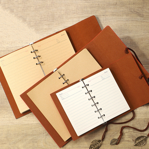 Carnet de notes A6 à couverture rigide en cuir de haute qualité, motif feuille vintage, couleur personnalisée, avec logo sur mesure, pour bureau, école, papeterie, voyageurs - Product Image 5