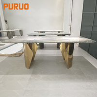 Table à manger à vendre, avec 8 chaises, plateau en céramique marbrée de 12 mm, mobilier moderne pour la maison, table à manger extensible, prix avantageux