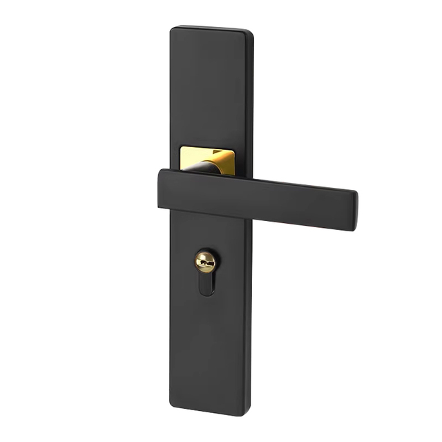Simple Black Iron Key Operated Door Lock with Silent Handle Easy Installation for Bedroom and Bathroom Use Bedroom Lock Set
