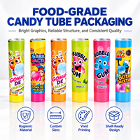Tube d'emballage alimentaire laminé imprimé sur mesure en aluminium et plastique, conteneur souple avec bouchon à vis pour chewing-gum
