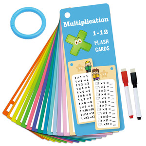 15 Pcs Math Addition Subtraction Multiplication and Division Reusable Learning Children's School Flash Cards