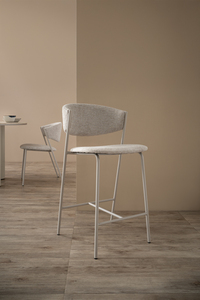 Elegant Beige KORY Counter Chair Ergonomic Upholstered Bar Stool with Metal Legs for Modern Kitchen Island and Bar - Product Image 5