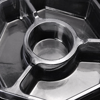 Jutran personnalisé plateau de service alimentaire Snack Dessert boîtes en plastique plateau alimentaire jetable avec 4 compartiments