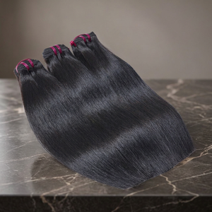 Extensiones de Cabello Virgen Camboyano Liso y Rizado Jerry de 22 Pulgadas, Color 1B, Longitudes Estiradas de 8 a 28 Pulgadas, Tejido Doble a Máquina con Puntas Completas - Product Image 3