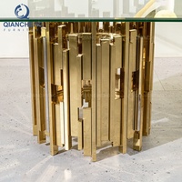 QIANCHENG 2026 Ensemble de table et chaises de salle à manger de luxe en verre avec base en acier inoxydable, design populaire pour mariage