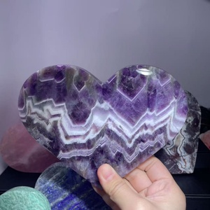 Venta al por Mayor de Piedras de Cristal Naturales Mixtas, Corazón Grande de <span class=keywords><strong>Amatista</strong></span> <span class=keywords><strong>y</strong></span> Cuarzo Rosa, para Decoración del Hogar - Product Image 2