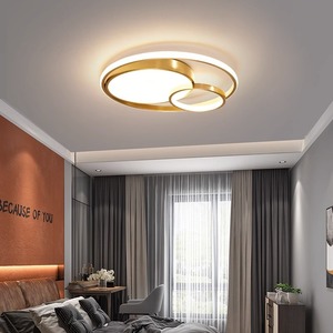 Lámpara de Techo LED de Cobre, Estilo Nórdico Minimalista Moderno, Ultrafina, de Lujo, para Dormitorio Principal, Estudios y Sala de Estar - Product Image 2