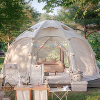 Tente de camping d'extérieur de luxe pliable portable 2 étages Grande tente gonflable en forme de dôme Capacité de 3 à 5 personnes Conception imperméable Tente pneumatique