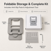 Support d'ordinateur portable ergonomique en aluminium pliable et rotatif à 360 degrés, réglable en hauteur, pour la maison, le bureau et les postes de travail