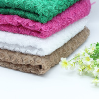 Coloré crypté ruban broderie pivoine Rose creux en mousseline de soie tissu pour robes de mariée sacs chaussures filles