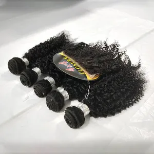 Pacchetto all'ingrosso di capelli con chiusura # 1B One Pack Solution fasci di capelli umani estensione Hiar umana riccia crespa