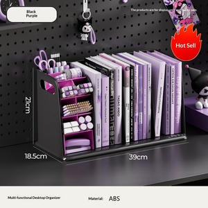 Soporte <span class=keywords><strong>de</strong></span> Escritorio para Libros <span class=keywords><strong>de</strong></span> Plástico ABS para Estudiantes, <span class=keywords><strong>Almacenamiento</strong></span> Compartimentado, Gran Capacidad, Diseño con Divisiones, Portaplumas Integrado - Product Image 5