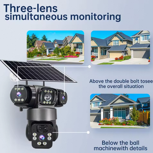 4G Sim Ngoài Trời 3 Ống Kính 3 Màn Hình 10X Zoom PIR Con Người Phát hiện Máy Ảnh Không Thấm Nước Tầm Nhìn Ban Đêm CCTV An Ninh Bảo Vệ Năng Lượng Mặt Trời Máy Ảnh - Product Image 6