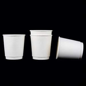 Gobelet à café en papier blanc recyclable et pratique de 7 oz, à double paroi, de qualité alimentaire, pour le café - Product Image 5