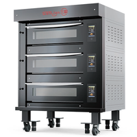 Four de boulangerie commercial électrique en acier inoxydable de qualité supérieure, personnalisé, à 3 niveaux et 9 plateaux, avec fil chauffant, facile à nettoyer et silencieux