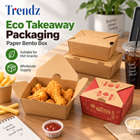Boîtes à bento jetables en papier kraft biodégradable écologiques Trendz Wholesale pour emballages alimentaires