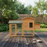 Grand Poulailler Moderne en Bois Écologique et Durable, Design Luxe Imprimé, pour Poules et Volailles, Idéal pour Jardin et Ferme