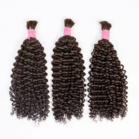 Extensions de Cheveux Indiens Boho Naturels Vierges Non Transformés, Tresse en Vrac à Vague Profonde, Cheveux Afro Crépus, 100% Styles, Vente en Gros