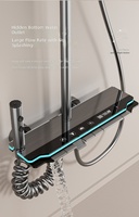 Ensemble de robinetterie de douche murale de luxe moderne en aluminium avec affichage numérique LED et jet de massage doux pour hôtels