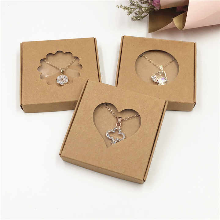 Benutzer definierte Größe Karton Faltbare Schmuck karton Verpackung Ohrring Schmucks cha tulle Kosten günstige weiße Schmuck verpackung