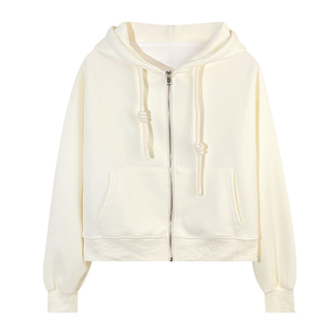 <span class=keywords><strong>Felpa</strong></span> con <span class=keywords><strong>Cappuccio</strong></span> Corta Invernale di Alta Qualità, Maglia Lavorata a Maglia, Ampia e Leggera con Zip, Ecologica e Traspirante - Product Image 6