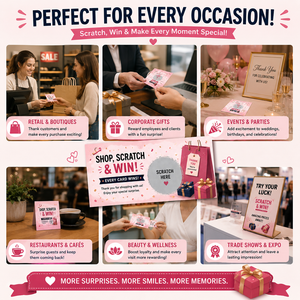Bulk Custom Retail Shop Promotion Scratch Cards Wholesale Full Color Printed Shopping Thank You Scratch Off Win Reward Cards - Product Image 5