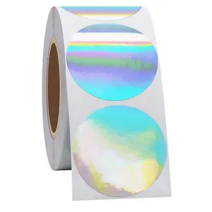 Hybsk Shiny Color Coding Dots Round Dot Holographic Stickers 1.5" Labelsl 500 Labels For DIY Decoration