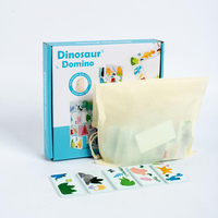 Juguete Educativo de Madera JoRay para Niños de 7 a 12 Años, Rompecabezas de Dominó con Dinosaurios, Bloques de Construcción Apilables para el Aprendizaje y la Cognición