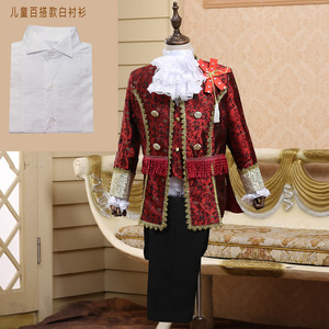 Ensemble <span class=keywords><strong>de</strong></span> scène vintage blanc et rouge brodé, veste militaire décorative dorée, chemise et pantalon pour les âges <span class=keywords><strong>de</strong></span> 3 à 12 ans - Product Image 6