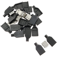 USB-Anschluss DIY-Kit DC Typ 4-poliger Stecker Buchse Buchse Buchse Weiße Kupfer abdeckung Vernickelt 2.0 Kompatibel 2.5A Strom