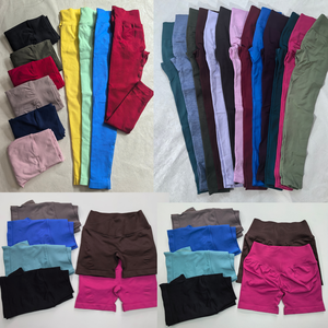 Leggings da donna senza cuciture con logo personalizzato Private Label, vita media, fascia in vita a V, modellanti per i glutei, per palestra - Product Image 5