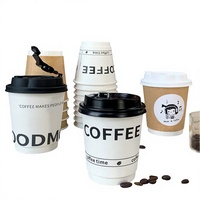 Couvercles de tasses à café jetables, double paroi, anti-fuite, écologiques, qualité commerciale, en papier kraft, anti-brûlure, options de logo personnalisé