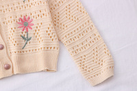 Low Moq Custom Damen Strick pullover Langarm Polo Neck Sweet Ladies Sweater Aushöhlung Stickerei Button Damen Strickjacke