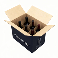 Caja de Cartón para Transporte de Botellas Personalizada, Caja de Envío Resistente para Vino y Whisky Frágiles con Separadores