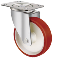 Roulettes robustes de type européen 80/100/125/160/200 mm (3, 4, 5, 6, 8 pouces) avec bande de roulement en PU et noyau en nylon, pivotantes et fixes