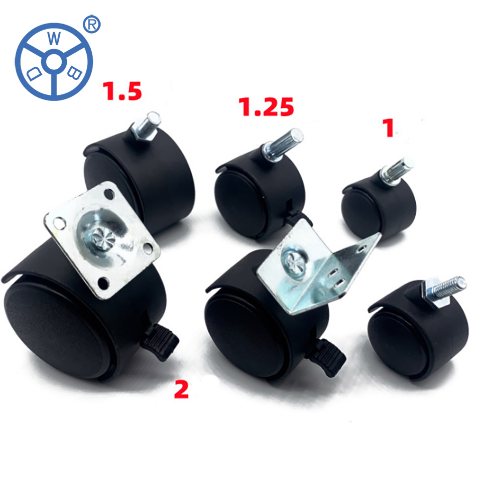 Good nylon moveable swivel caster wheel 30kg loaded ruedas para muebles office computer table foot wheels caster