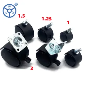 Gute bewegliche drehbare Lenk rolle aus Nylon 30kg geladen ruedas para muebles Büro computer Tisch fuß räder Nachlauf - Product Image 1