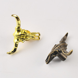 Bull Head Handle Zinc Alloy Cabinet <b>Drawer</b> <b>Knob</b> Antique Bronze Gold French Style Novelty Shape Durable - Product Image 3