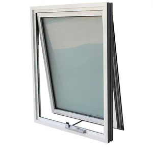 Хорошая цена, матовые открытые тонкие алюминиевые тентовые окна для ванной комнаты, двойное стекло с рамками