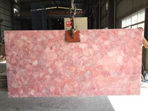 Paneles de Pared y Pisos de Cuarzo Rosa Natural, Losa de Cristal Rosa Pulido, Retroiluminado, Moderno, Ecológico e Impermeable - Product Image 2